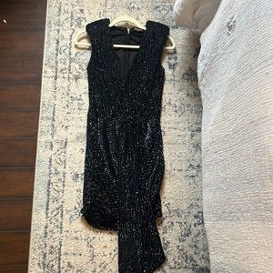 Peace and love blue/black sequin dress